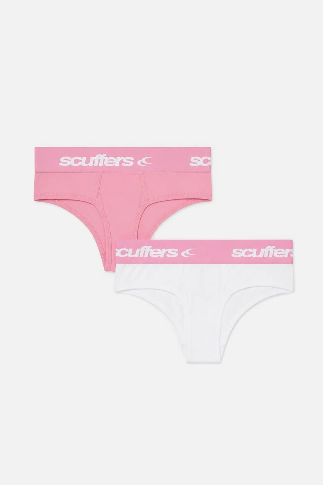 Basic White & Pink Shorties by Scuffers