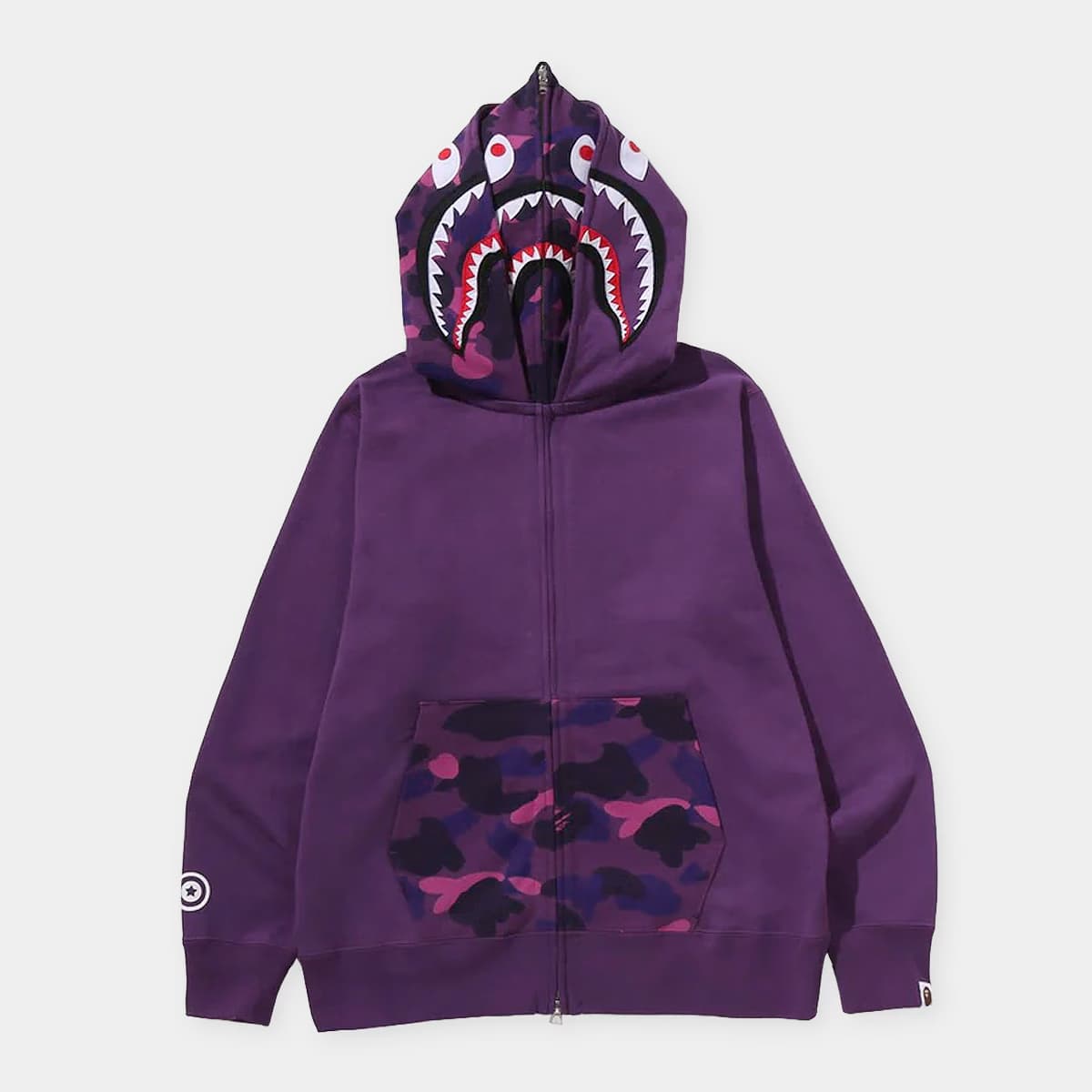 Color Camo Shark Full Zip Double Hoodie by A Bathing Ape