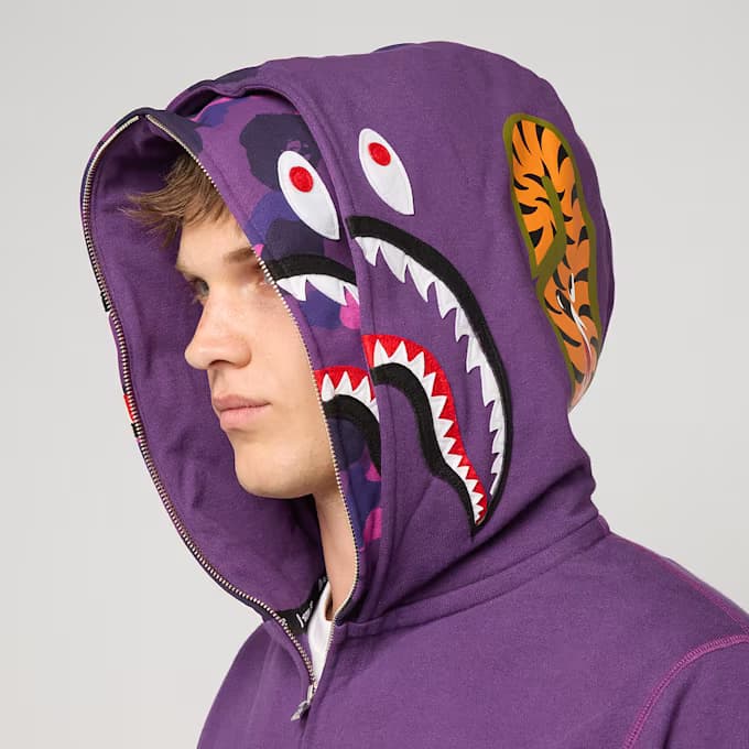 Color Camo Shark Full Zip Double Hoodie 12