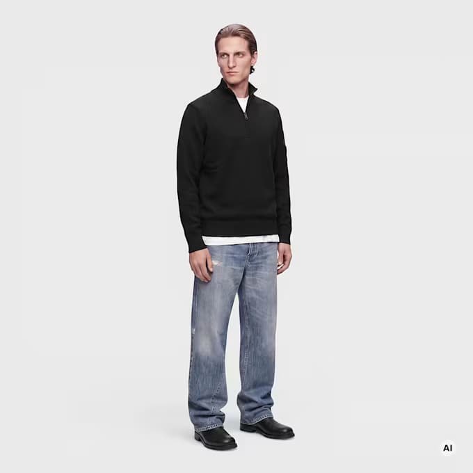 Lambswool GRS Half Zip Sweater 6