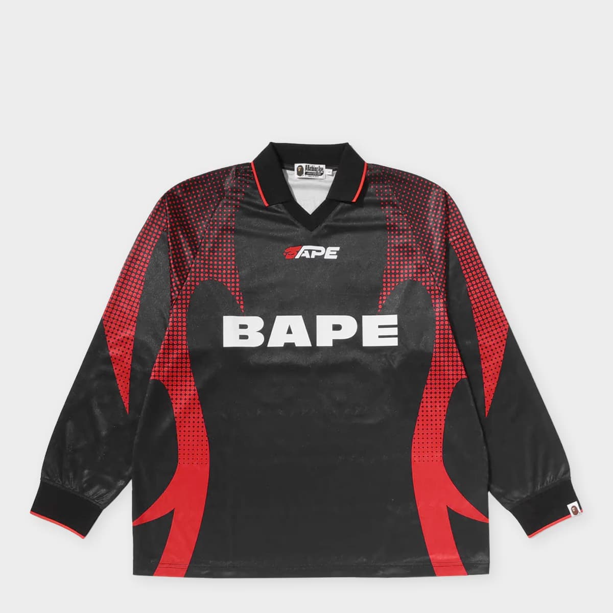 Ape Flame Monogram Jacquard Logo Football Jersey by A Bathing Ape