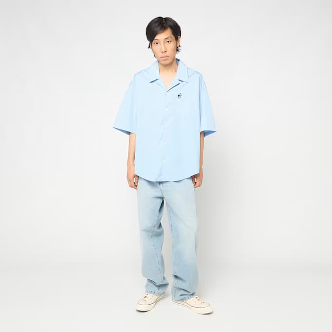 Short Sleeve Boxy Shirt Shark Collar 6
