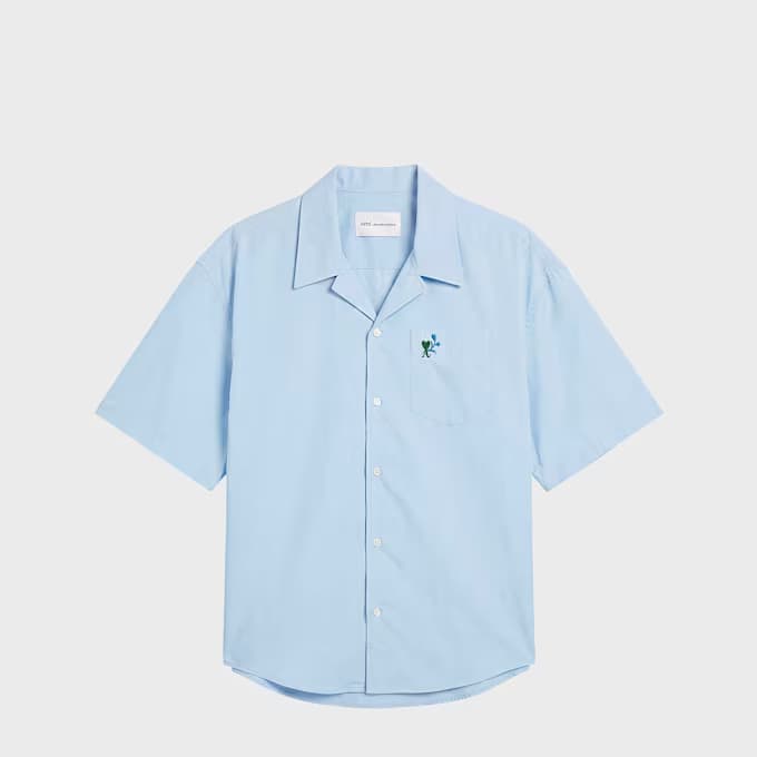 Short Sleeve Boxy Shirt Shark Collar 5