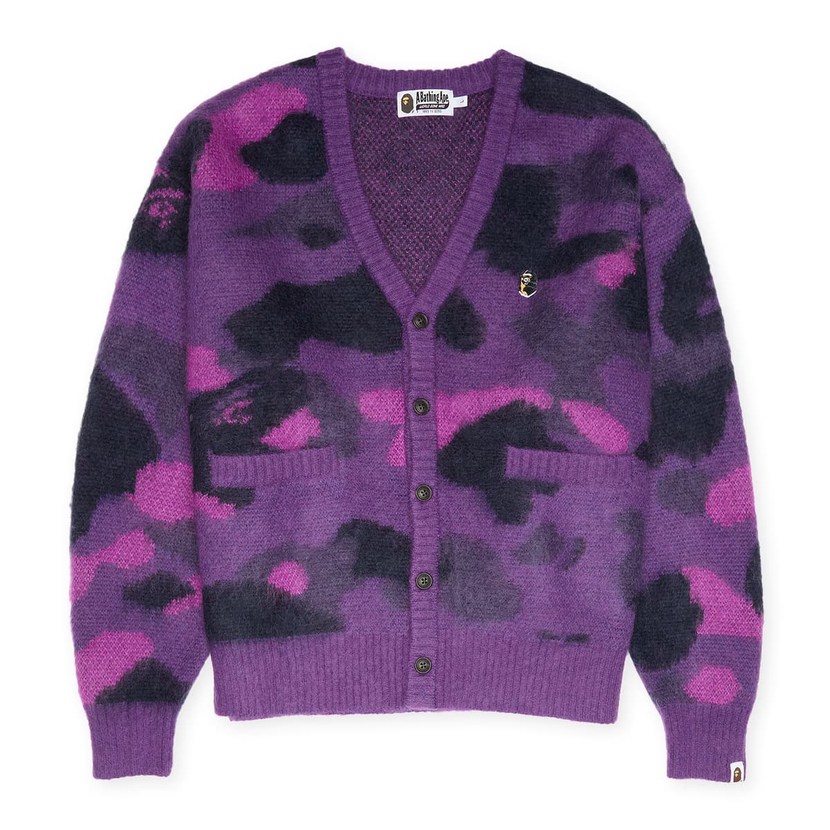 Color Camo Mohair Knit Cardigan M by A Bathing Ape
