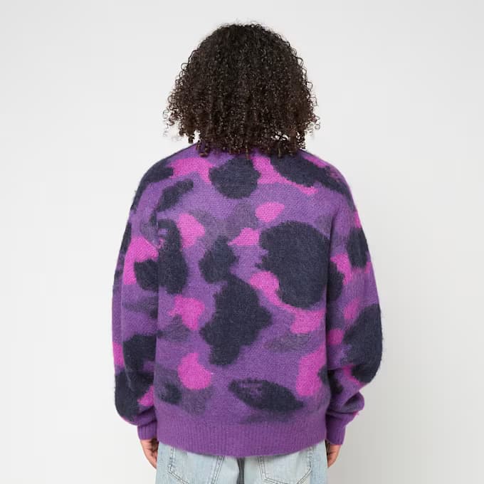 Color Camo Mohair Knit Cardigan M 10