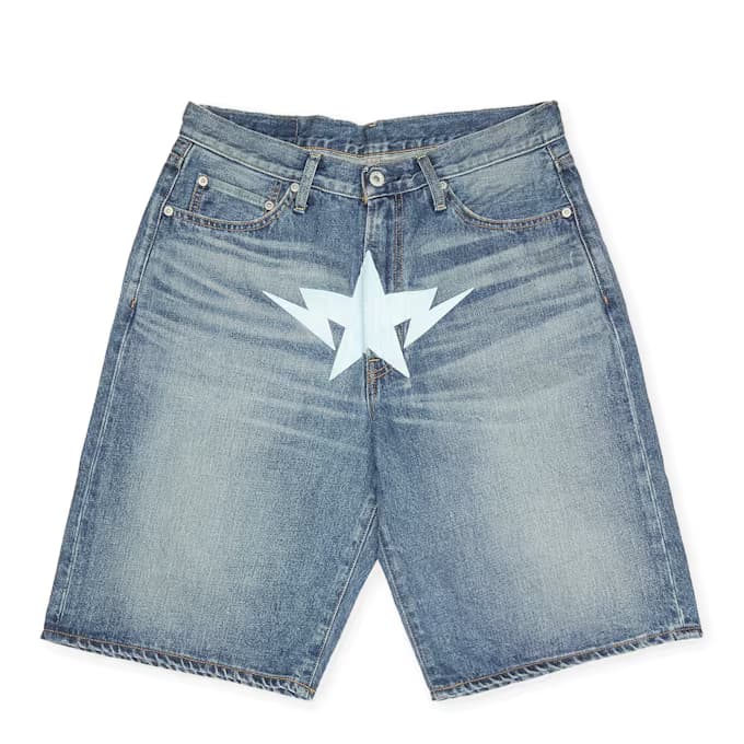 Twin Sta Relaxed Fit Denim Shorts by A Bathing Ape