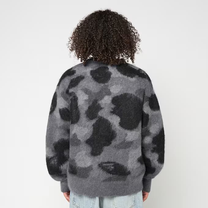 Color Camo Mohair Knit Cardigan M 10