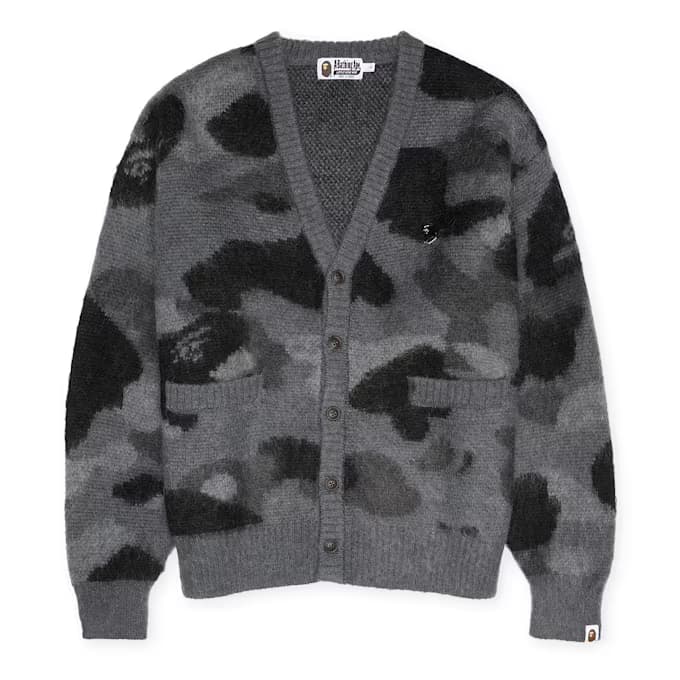 Color Camo Mohair Knit Cardigan M 7