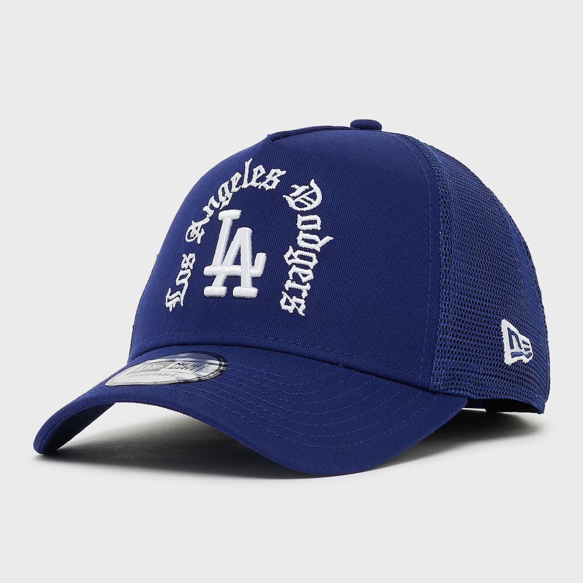 MLB Script LA Dodgers 9FORTY A-Frame Trucker Cap by New Era