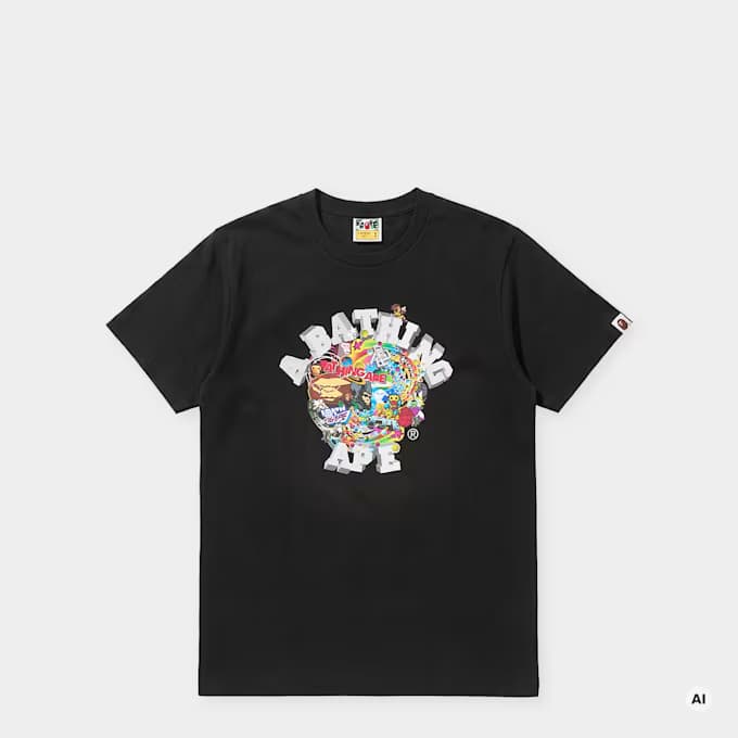 Colorful 3D Graphic College Tee 5