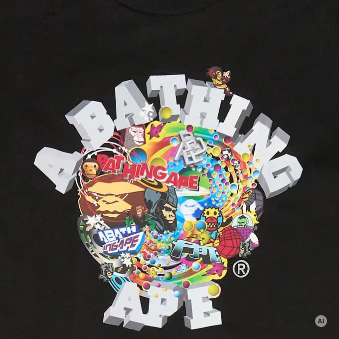 Colorful 3D Graphic College Tee 7