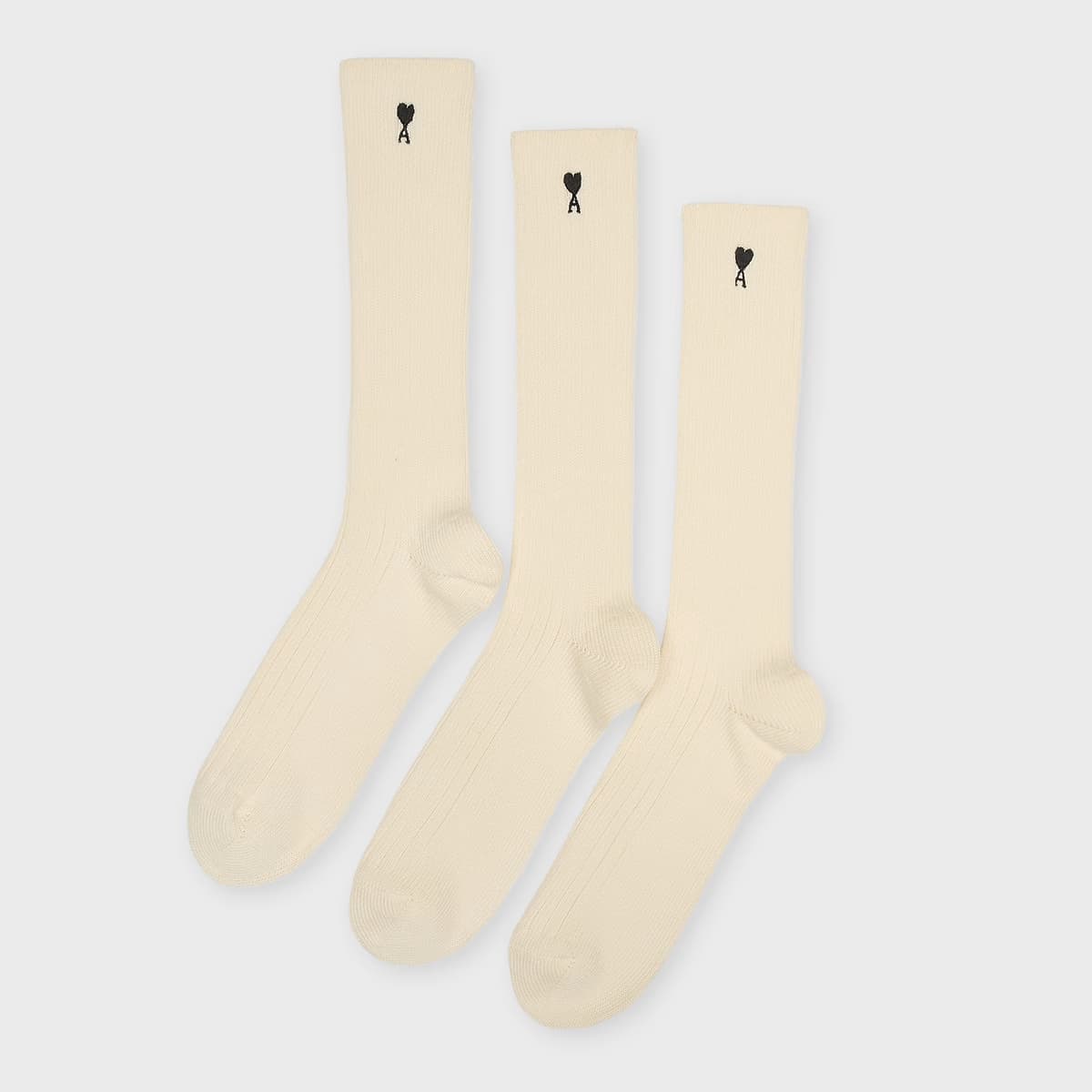 Pack Three Ami De Coeur Embroidery Socks by AMI Paris