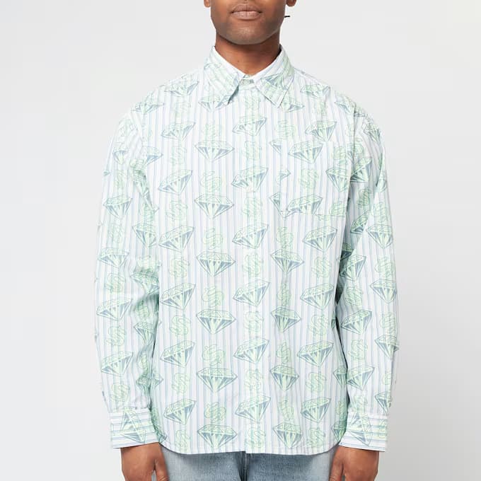 Glow In The Dark Diamonds & Dollars Striped Shirt by Billionaire Boys Club