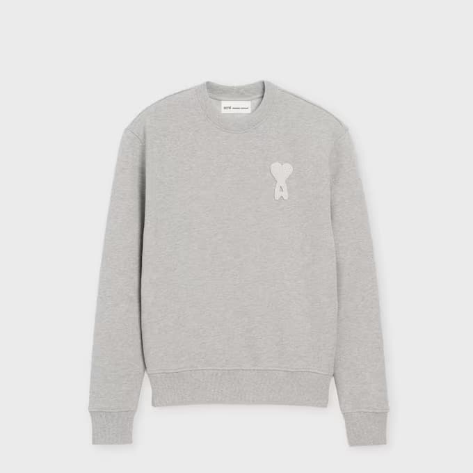 Crewneck Classic Fit ADC Knitted Patch gris cend chine/blanc Crewneck Classic Fit ADC Knitted Patch 4