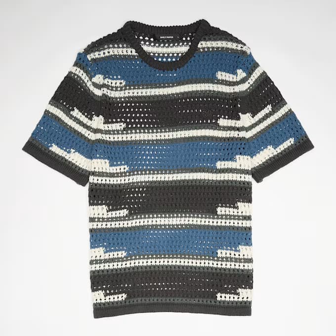 Kente Stripe Knit T-Shirt by Daily Paper