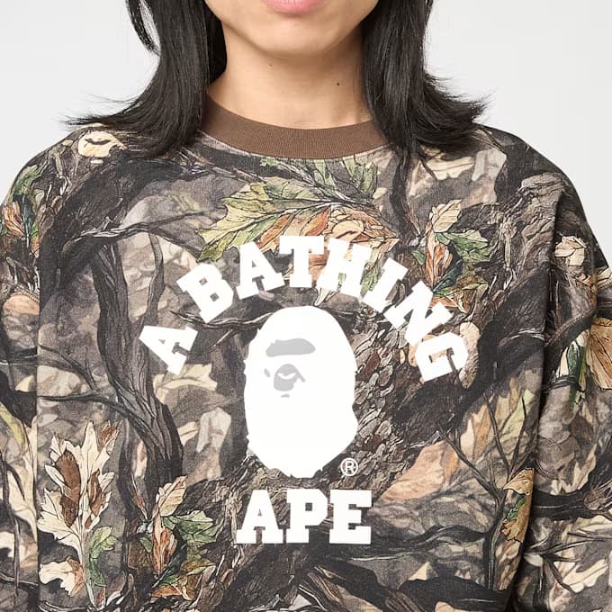 Tree Edge Camo College Relaxed Fit Crewneck #2 M by A Bathing Ape