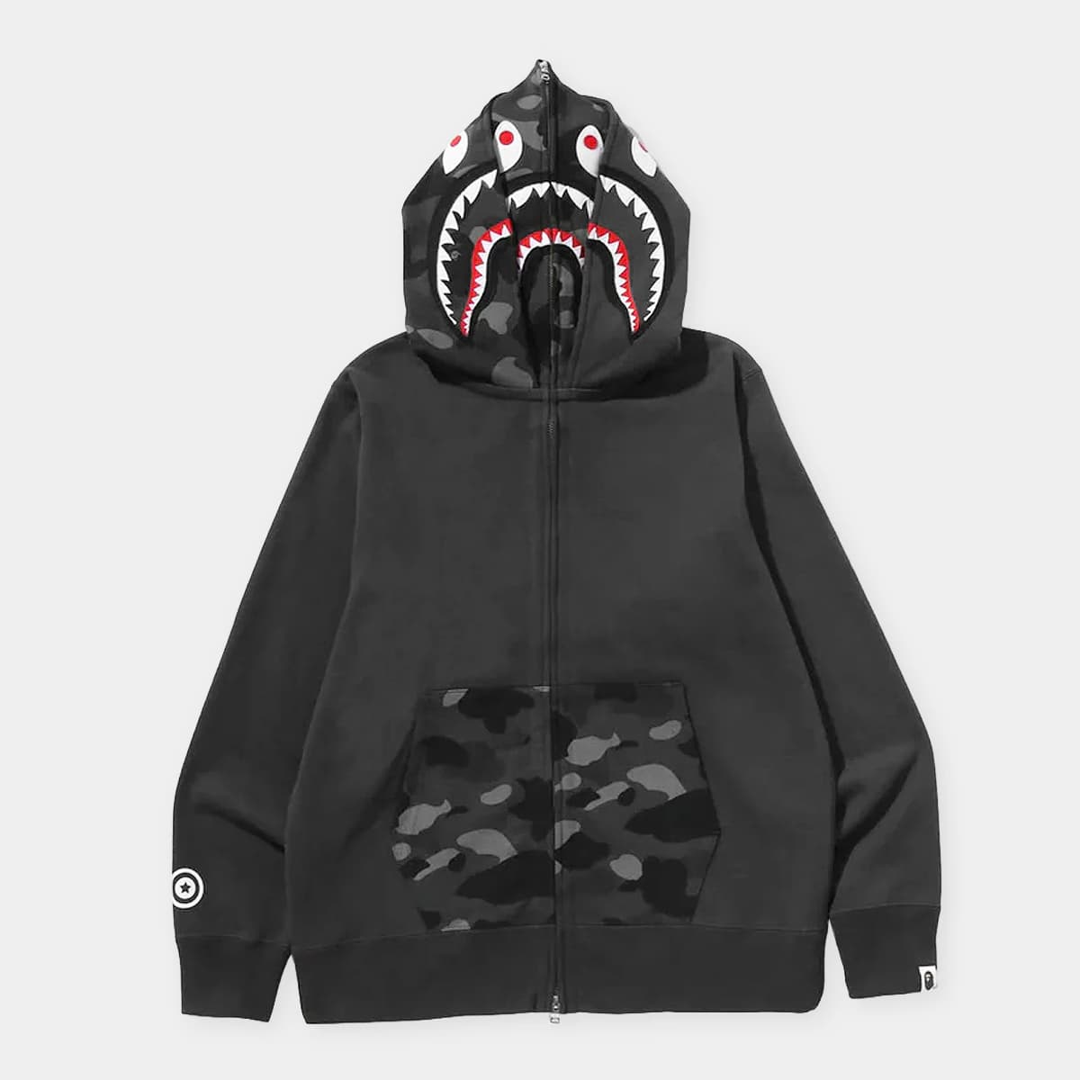 Color Camo Shark Full Zip Double Hoodie by A Bathing Ape