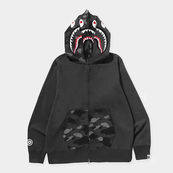 Color Camo Shark Full Zip Double Hoodie 8