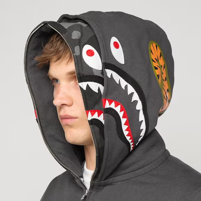 Color Camo Shark Full Zip Double Hoodie 12