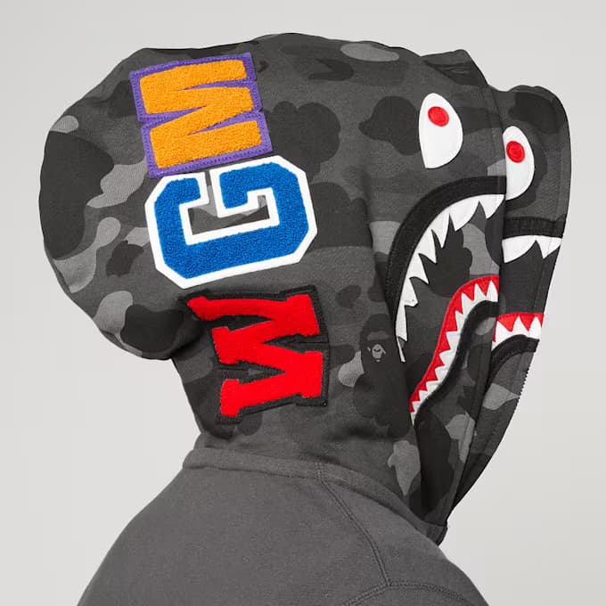 Color Camo Shark Full Zip Double Hoodie 13