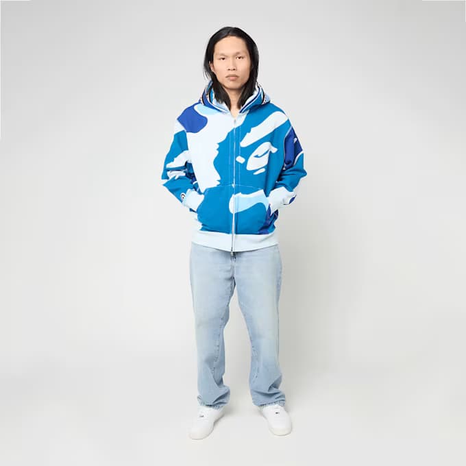 Mega ABC Camo Double Shark Relaxed Fit Full Zip Hoodie 7