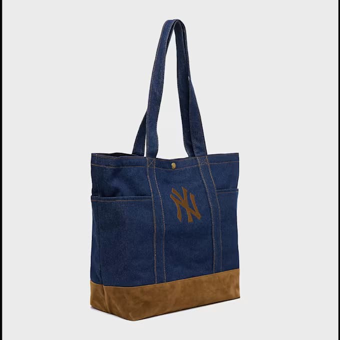 MLB New York Yankees Suede Denim Tote 24L 9