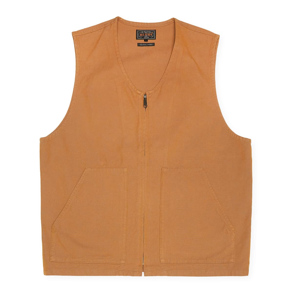 Work Zip Vest Canvas by Beams Plus